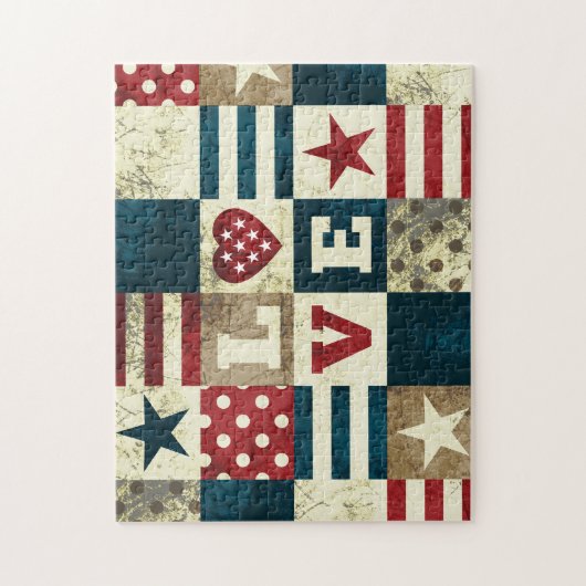 Liebe America Patriotic Puzzle (Vertikal)