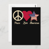Liebe American Flag Peace 4. Juli Patriotic Postkarte (Vorne/Hinten)