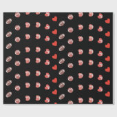 Liebe American Football - Gridiron Fans Herz Geschenkpapier (Flach)