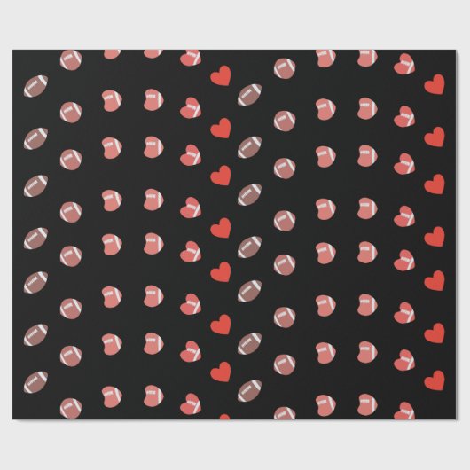 Liebe American Football - Gridiron Fans Herz Geschenkpapier (Flach)