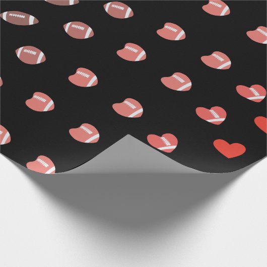 Liebe American Football - Gridiron Fans Herz Geschenkpapier (Ecke)