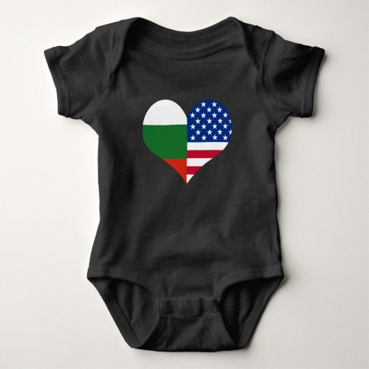 Liebe American/USA Bulgarische Flagge Baby Strampler (Vorderseite)