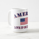 Liebe Amerika oder verlasse es Kaffeetasse (Vorderseite Links)