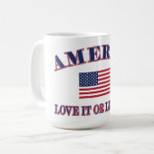 Liebe Amerika oder verlasse es Kaffeetasse (Vorderseite Links)