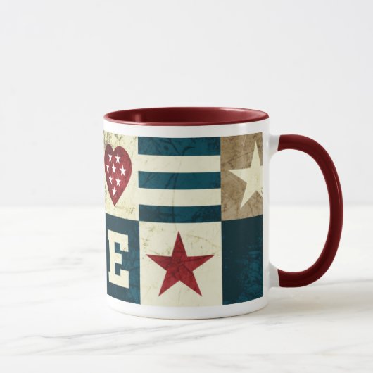 Liebe Amerika patriotisch Tasse (Rechts)