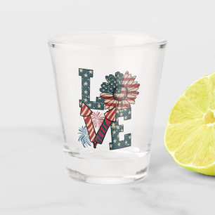 LIEBE Amerika - Unabhängigkeitstag Schnapsglas