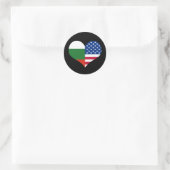 Liebe Amerikanisch/USA und Bulgarische Flagge Runder Aufkleber (Tasche)