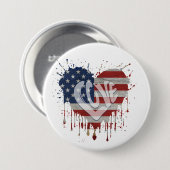 Liebe Amerikanische Flagge Button (Vorne & Hinten)