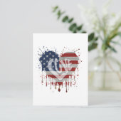 Liebe Amerikanische Flagge Postkarte (Stehend Vorderseite)