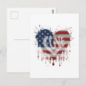 Liebe Amerikanische Flagge Postkarte (Vorne/Hinten)