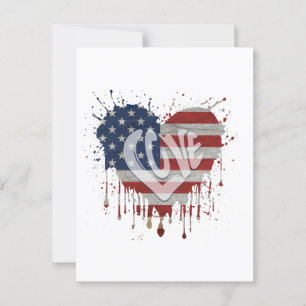 Liebe Amerikanische Flagge Postkarte