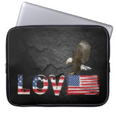 Liebe - Amerikanische Flagge und Adler Laptopschutzhülle (Vorderseite)