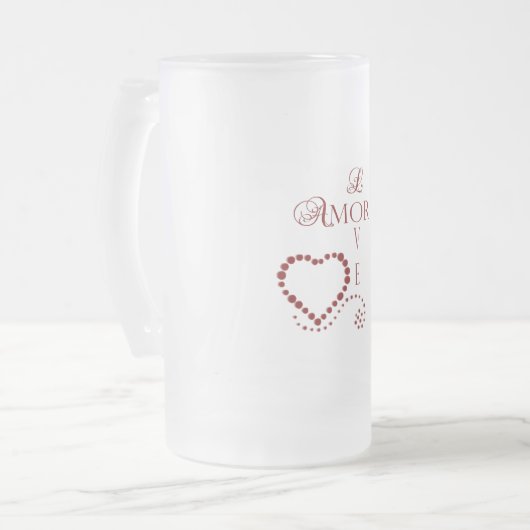 Liebe Amor Heart Valentine Mattglas Bierglas (Vorderseite Links)
