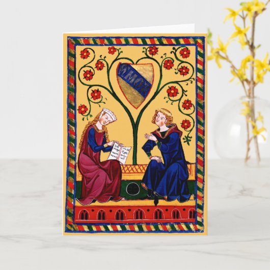 Liebe - Amor Karte (Gelbe Blume)