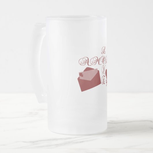 Liebe Amor Valentine Design Mattglas Bierglas (Vorderseite Links)