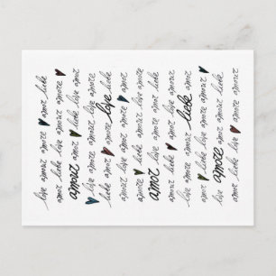 "Liebe Amour Amore Liebe Amor" Postkarte