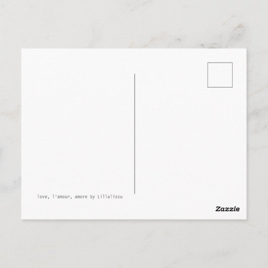 Liebe, Amour Postkarte (Rückseite)