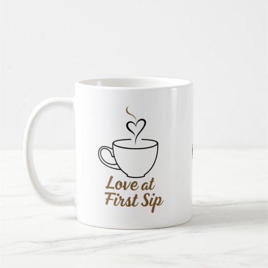 Liebe an der Tasse des Ersten Sip Valentinstag (Links)