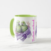 Liebe an einer Zweigstelle - Zwei Vögel in Harmoni Tasse (Vorderseite Links)