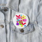 Liebe and Peace Blume Power Retro Hippie Graphic Button (Beispiel)