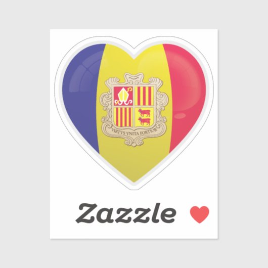 Liebe Andorra Aufkleber (Blatt)