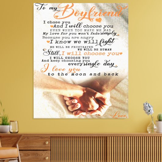 Liebe-Angebot für Freund | Geschenk für Ehemann, b Leinwanddruck (Insitu (Wohnzimmer))