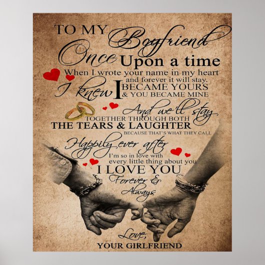 Liebe-Angebot für Freund | Lovely Quotes Gift Poster (Vorne)