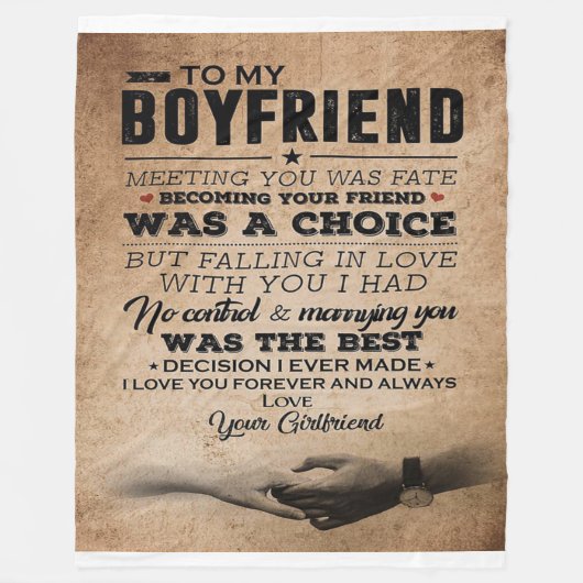 Liebe-Angebot für Freund | Niedliches Boyfriend-Ge Fleecedecke (Vorderseite)