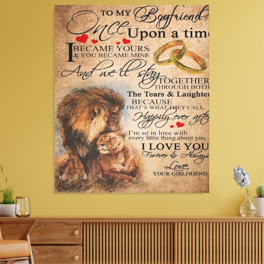 Liebe-Angebot für Freund | Niedliches Boyfriend-Ge Leinwanddruck (Insitu (Wohnzimmer))