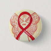 Liebe Angel Awareness Ribbon Buttone Button (Vorderseite)