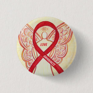 Liebe Angel Awareness Ribbon Buttone Button