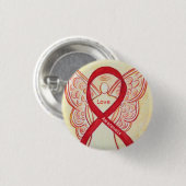 Liebe Angel Awareness Ribbon Buttone Button (Vorne & Hinten)