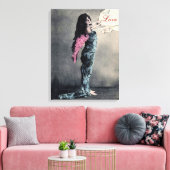 Liebe Angel II - 18x24" Wrapped Canvas Leinwanddruck (Insitu (Wohnzimmer))