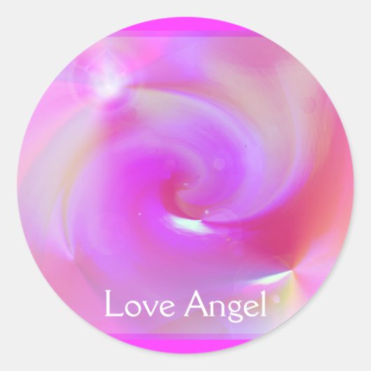 Liebe Angel Runder Aufkleber (Vorderseite)