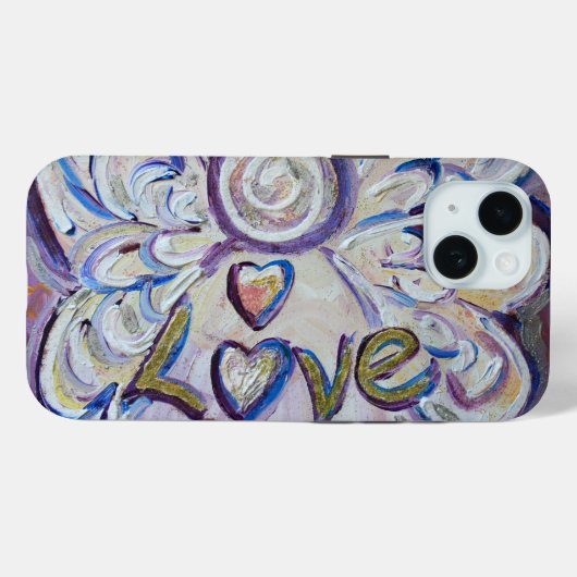 Liebe Angel Word Art Custom iPhone Case (Rückseite (Horizontal))
