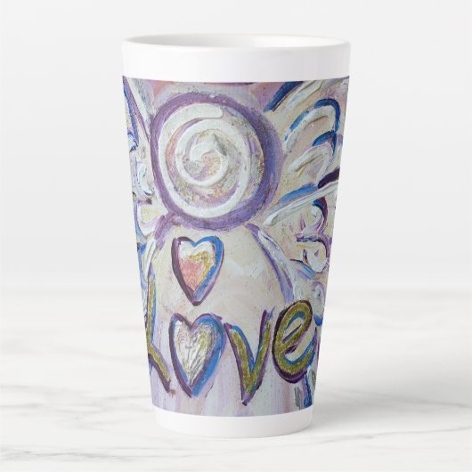 Liebe Angel Word Art Custom Latte Tasse Cup (Vorderseite)