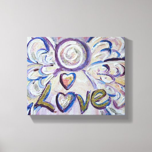 Liebe Angel Word Art Malerei Wrapped Canvas Leinwanddruck (Vorderseite)