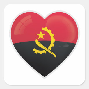 Liebe Angola Quadratischer Aufkleber
