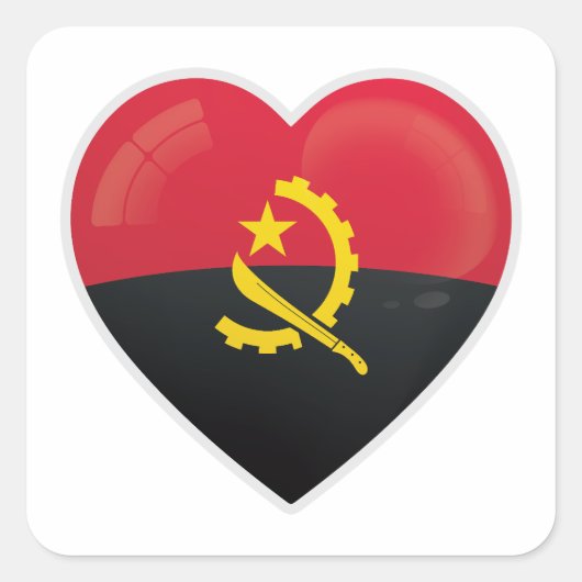 Liebe Angola Quadratischer Aufkleber (Vorderseite)