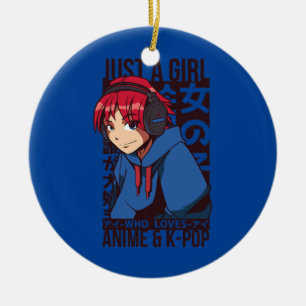 Liebe Anime und K Pop Nur ein Mädchen, das das Leb Keramik Ornament