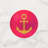 Liebe Anker auf Rot Golden & Weiß Konfetti (Klein Vorderseite)