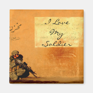 Liebe-Anmerkung über den Wand-Militär-Soldaten Magnet