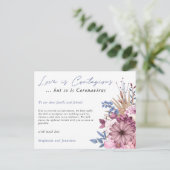 Liebe Ansteckende Hochzeit Postpone COVID Florals Ankündigungspostkarte (Stehend Vorderseite)