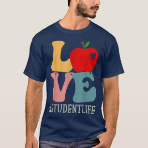Liebe Apple Groovy Retro Niedlich zurück nach Scho T-Shirt
