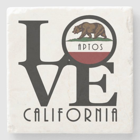 LIEBE Aptos California Steinuntersetzer (Vorderseite)
