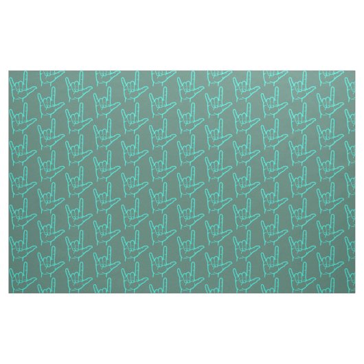 Liebe Aqua ASL I Sie gemustertes Gewebe Stoff (Yard (91,4 cm))