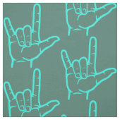 Liebe Aqua ASL I Sie gemustertes Gewebe Stoff (Muster)