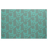 Liebe Aqua ASL I Sie gemustertes Gewebe Stoff (Fat Quarter (45,7 x 55,9 cm))