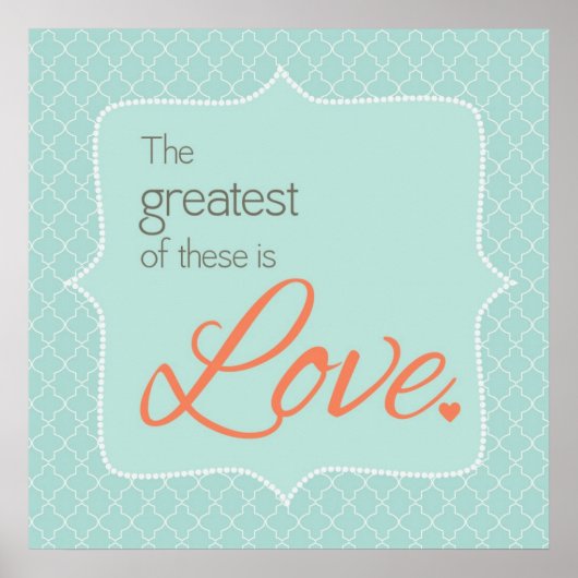 Liebe Aqua und Korallenwand Poster (Vorne)