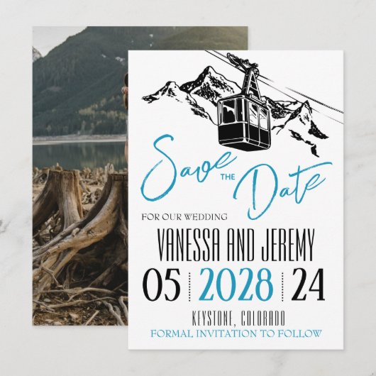 Liebe Aquamarin Save The Date (Vorne/Hinten)